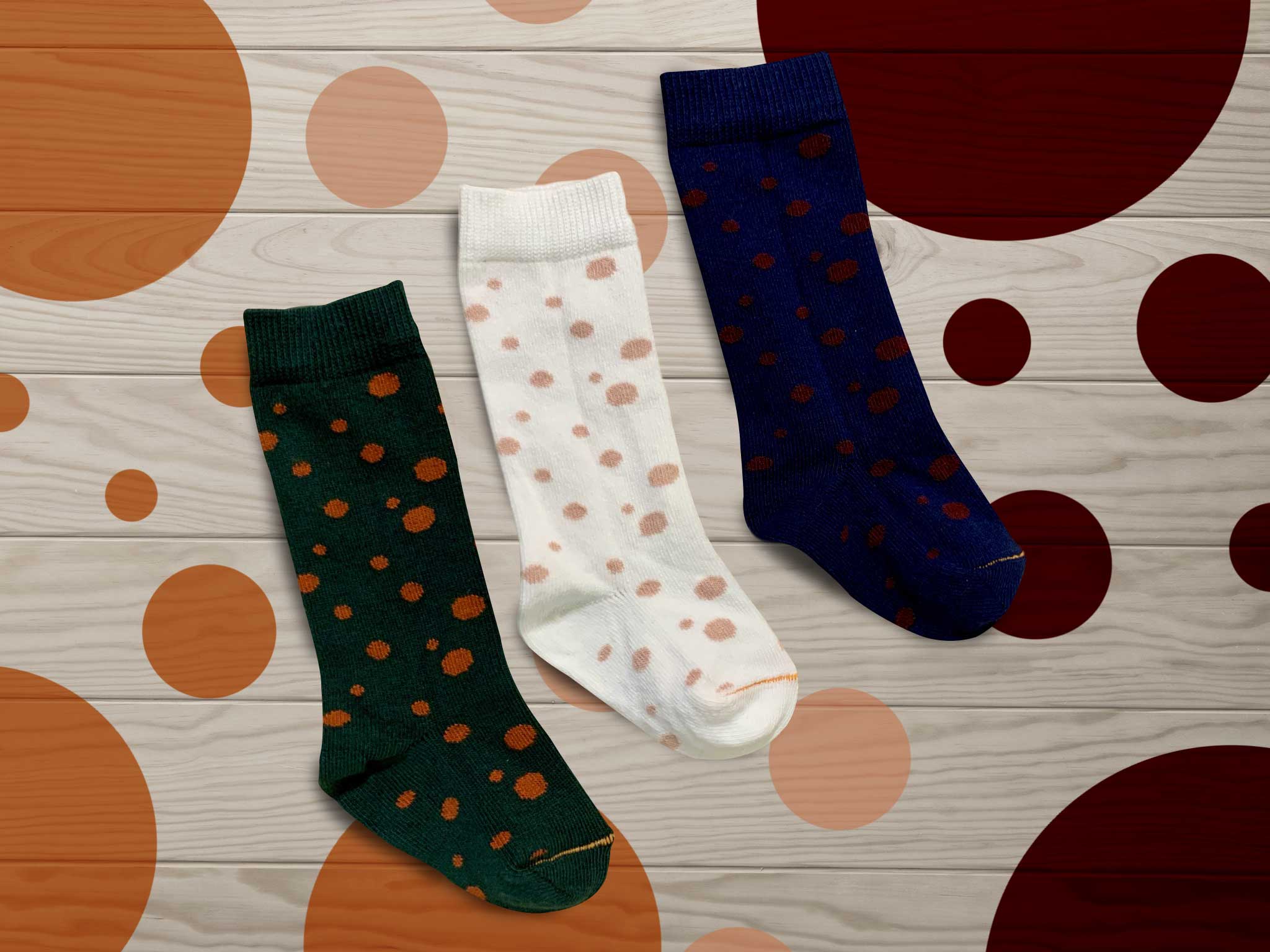 calze pois ragazzi colorate